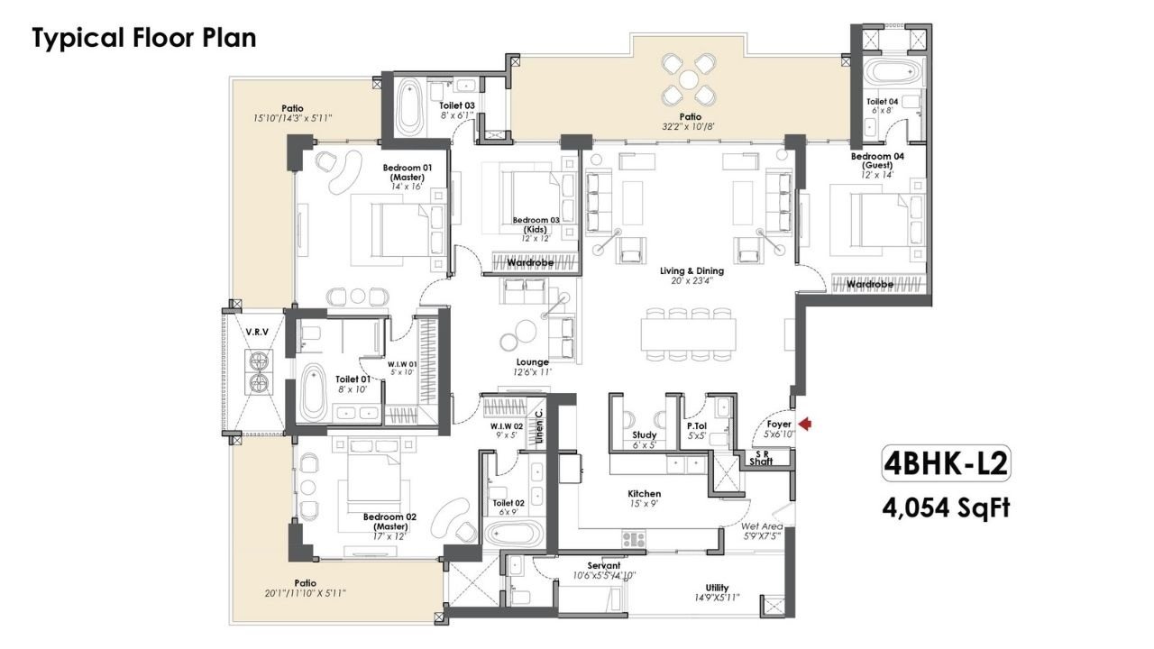 Whiteland Aspen 3 BHK